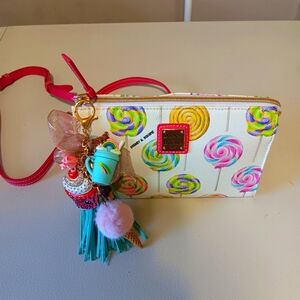Dooney & Bourke Lollipop Print Wristlet with Charms